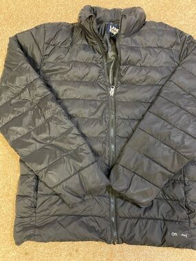 Lands' End Kids Black Quilted Packable Puffer Jacket